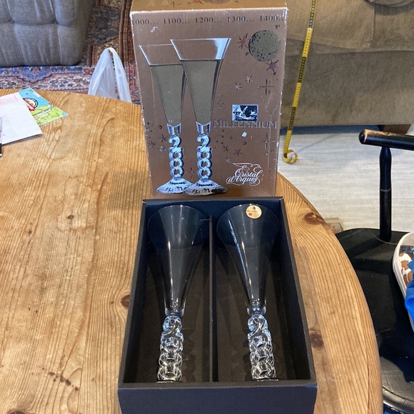 Cristal d’Arques Millennium Crystal Champagne Flutes. NEW, Original box! - Picture 3 of 8
